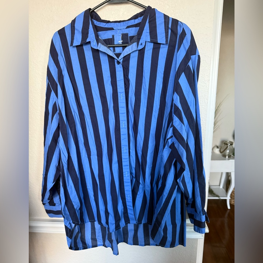 Blue and Black Striped LARGE  aerie - Picture 5 of 9